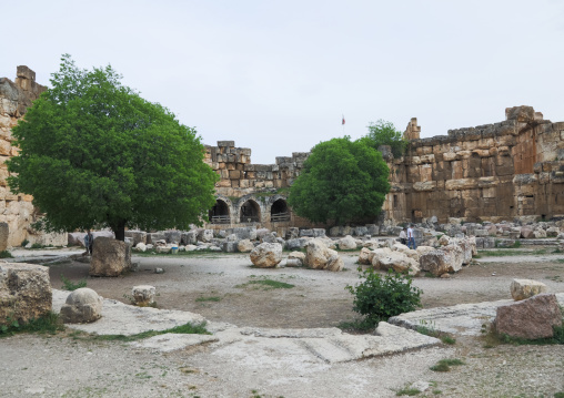 Antique ruins at the archeological site, Beqaa Governorate, Baalbek, Lebanon