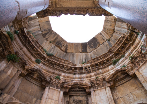 Antique ruins at the archeological site, Beqaa Governorate, Baalbek, Lebanon