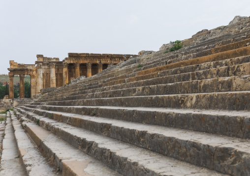 Stairs in the antique ruins at the archeological site, Beqaa Governorate, Baalbek, Lebanon