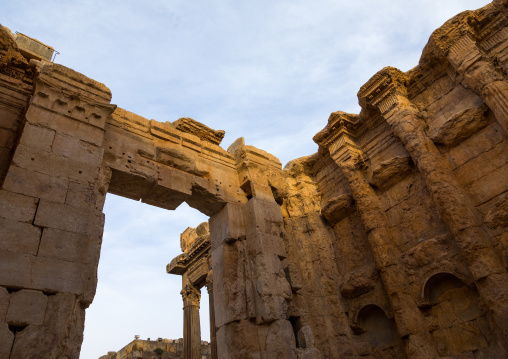 Inside the temple of Bacchus in the archaeological site, Beqaa Governorate, Baalbek, Lebanon