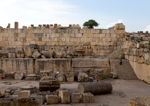 Back of the temple of Jupiter in the archaeological site, Beqaa Governorate, Baalbek, Lebanon