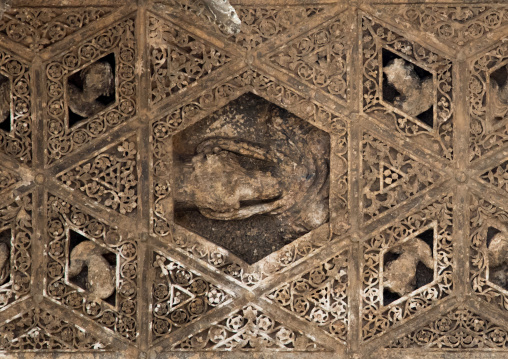 The detailed ceiling of the temple of Bacchus, Beqaa Governorate, Baalbek, Lebanon