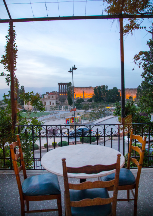 View on the ruins from the Palmyra hotel, Beqaa Governorate, Baalbek, Lebanon