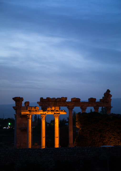 View on the ruins from the Palmyra hotel, Beqaa Governorate, Baalbek, Lebanon