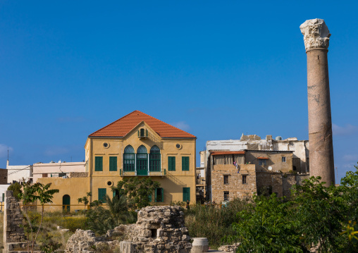 Old house with columns ruins, South Governorate, Tyre, Lebanon