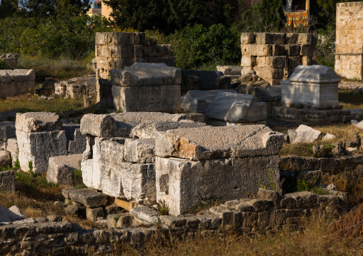 Old graves in the necropolis of El Bass archaeological site, South Governorate, Tyre, Lebanon