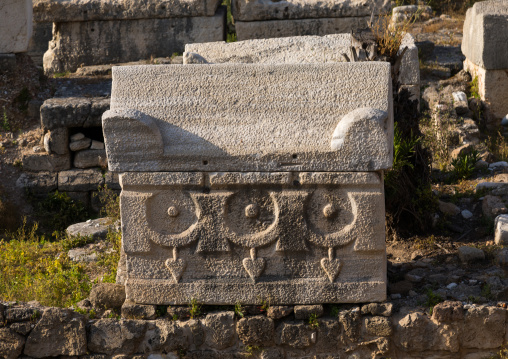 Old graves in the necropolis of El Bass archaeological site, South Governorate, Tyre, Lebanon