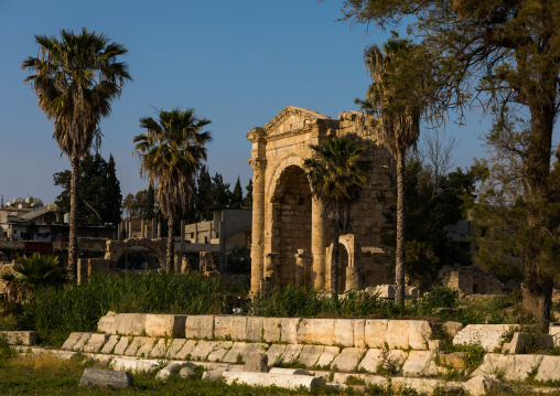 Roman triumphal arch in al Bass site, South Governorate, Tyre, Lebanon