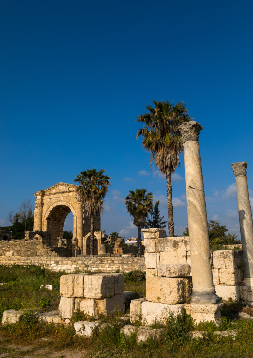 Roman triumphal arch in al Bass site, South Governorate, Tyre, Lebanon