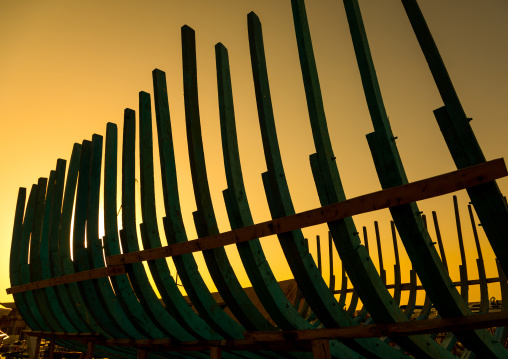 A ship being built on the harbour, South Governorate, Tyre, Lebanon