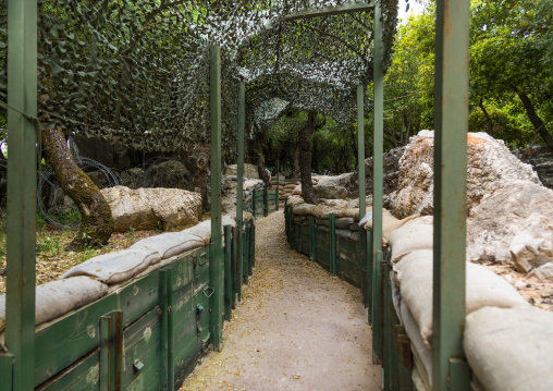 War museum operated by Hezbollah called the tourist landmark of the resistance or museum for resistance tourism, Nabatiyeh Governorate, Mleeta, Lebanon