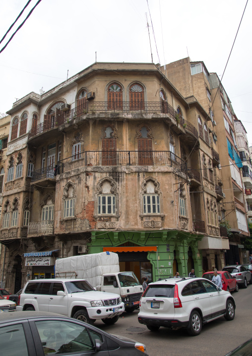 Traditional old buildings in Mar Mikhael, Beirut Governorate, Beirut, Lebanon