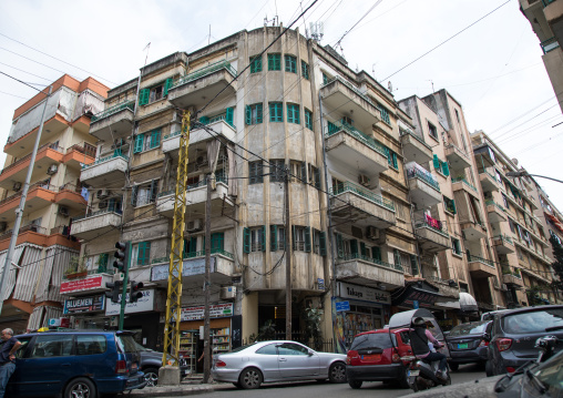 Traditional old buildings in Mar Mikhael, Beirut Governorate, Beirut, Lebanon