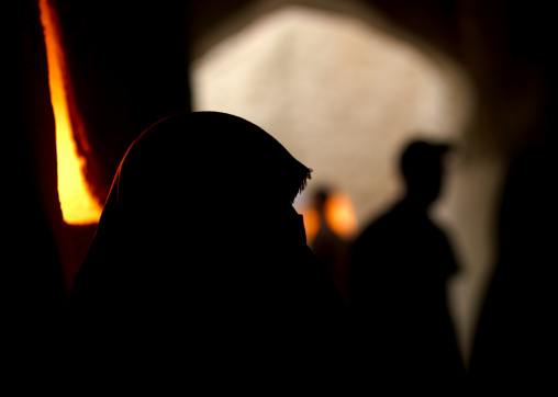 Woman in the roofed streets of the old town, Tripolitania, Ghadames, Libya