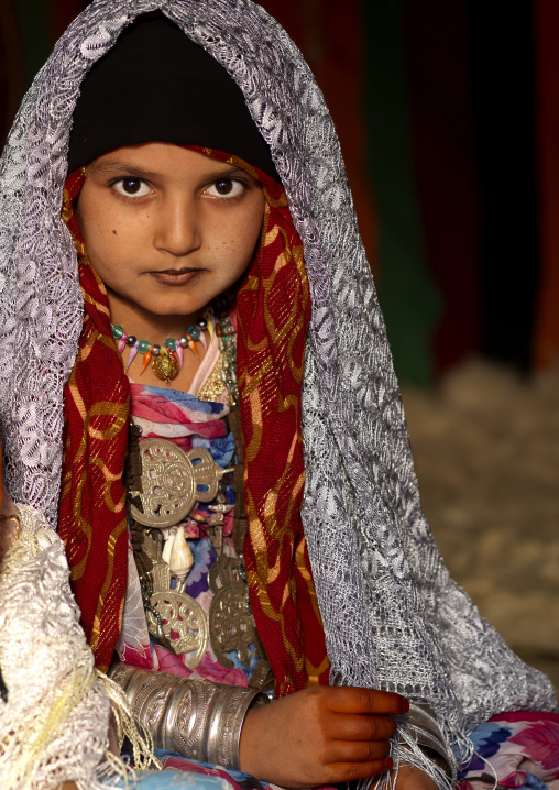 Tuareg girl in traditional clothing, Tripolitania, Ghadames, Libya