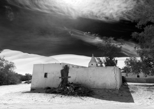 Old mosque in ubari lakes, Fezzan, Umm al-Maa, Libya