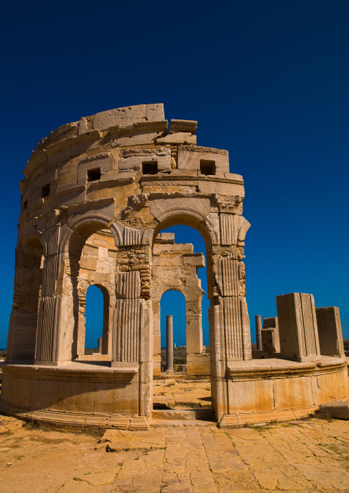 Market place in leptis magna, Tripolitania, Khoms, Libya