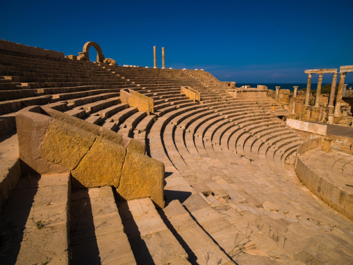 Roman theatre in leptis magna, Tripolitania, Khoms, Libya