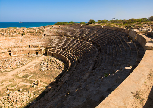 Amphitheatre in  leptis magna, Tripolitania, Khoms, Libya