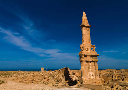 The mausoleum of bes, Tripolitania, Sabratha, Libya