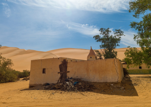 Old mosque in ubari lakes, Fezzan, Umm al-Maa, Libya