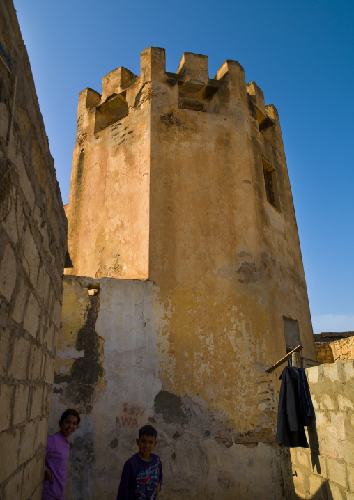 Old italian colonial building, Cyrenaica, Ptolemais, Libya