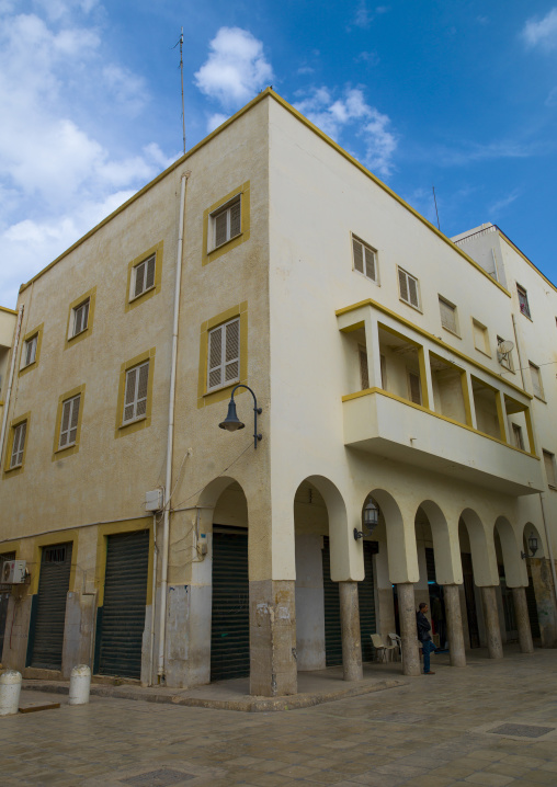 Italian buildings in omar al mukhtar street, Cyrenaica, Benghazi, Libya