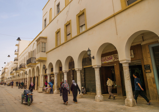 Italian buildings in omar al mukhtar street, Cyrenaica, Benghazi, Libya