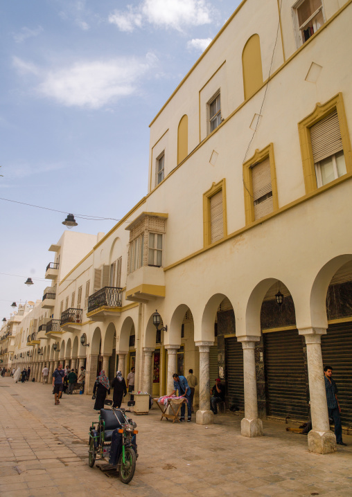 Italian buildings in omar al mukhtar street, Cyrenaica, Benghazi, Libya