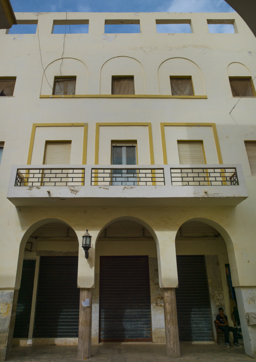 Italian buildings in omar al mukhtar street, Cyrenaica, Benghazi, Libya