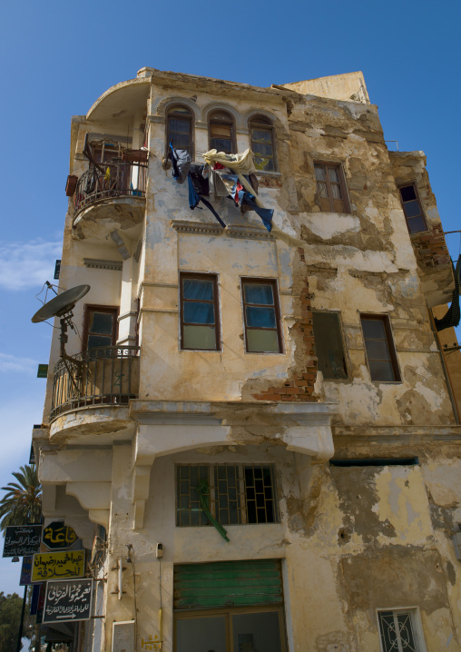 Italian colonial building, Cyrenaica, Benghazi, Libya