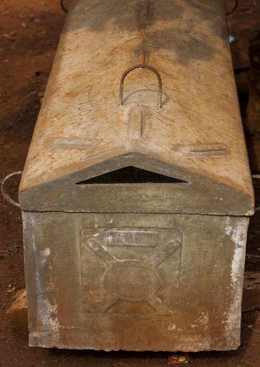 Coffin in a bru minority village, Katou, Laos