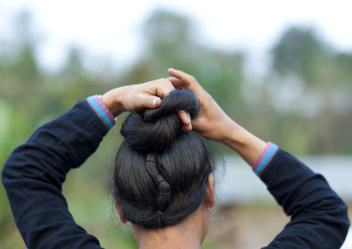 Lantaen minority woman, Nam deng, Laos