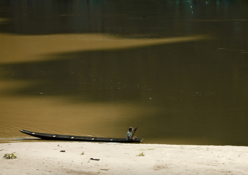 Boat on mekong river, Luang prabang, Laos