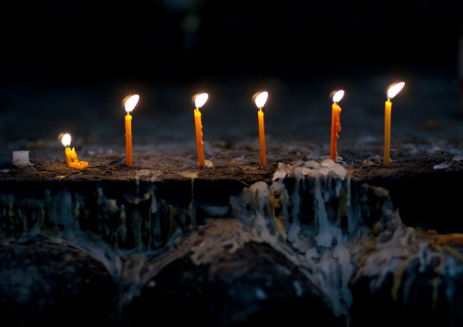 Candles in temple, Luang prabang, Laos