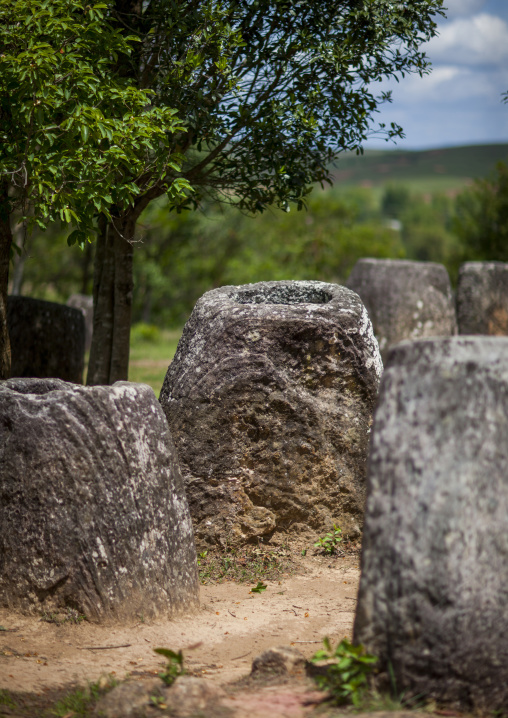 Plain of jars on xieng khuang plateau, Phonsavan, Laos