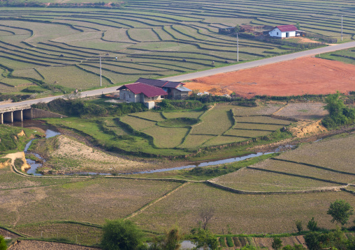 Aerial view of bombs craters, Phonsavan, Laos