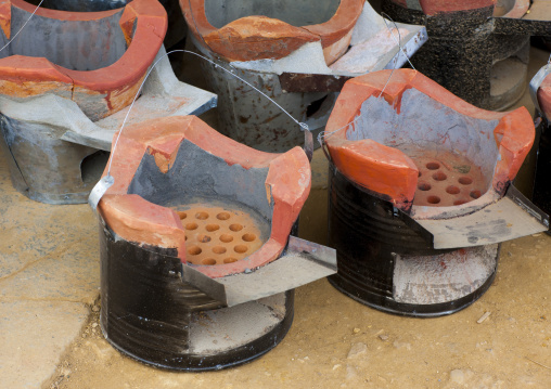 Coal burners, Phonsavan, Laos