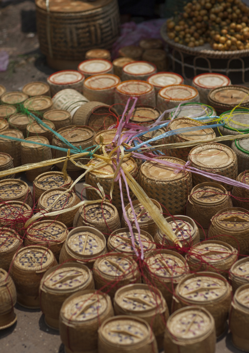 Baskets in a market, Vientiane, Laos