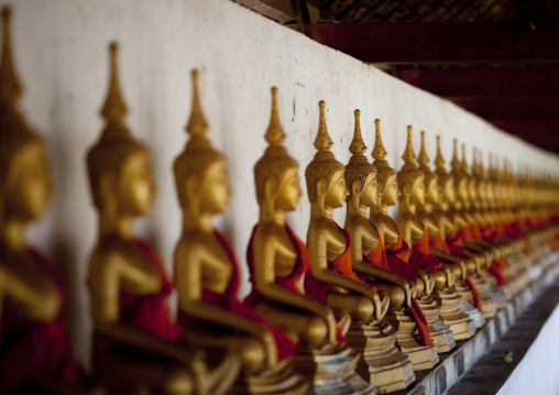 Buddha statue in hang temple, Savannakhet, Laos