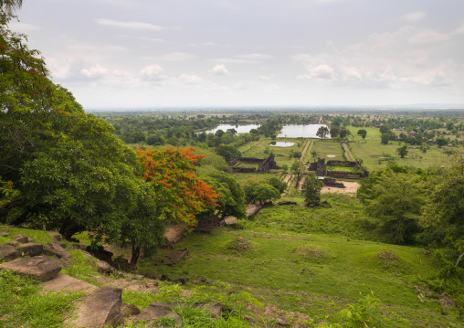 Overview of middle level of wat phu, Champasak, Laos