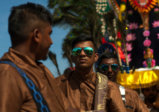 Musicians In Batu Caves In Annual Thaipusam Religious Festival, Southeast Asia, Kuala Lumpur, Malaysia