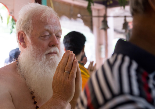 Carl, An Australian Hindu Devotee Praying In Annual Thaipusam Religious Festival In Batu Caves, Southeast Asia, Kuala Lumpur, Malaysia