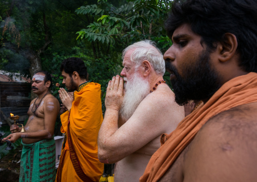 Carl, An Australian Hindu Devotee Praying In Annual Thaipusam Religious Festival In Batu Caves, Southeast Asia, Kuala Lumpur, Malaysia