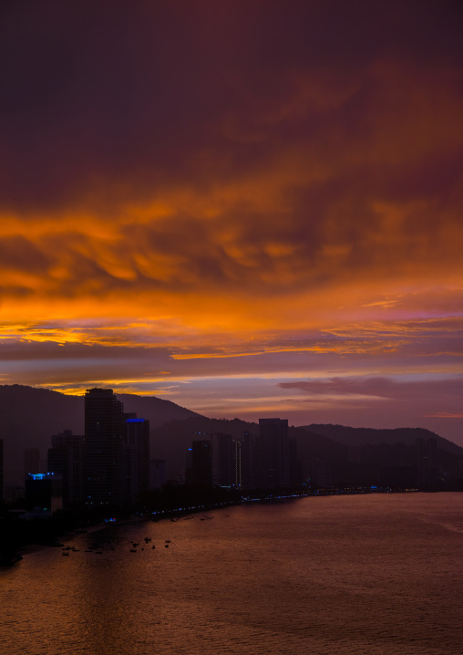 View Of The City At Sunset, Penang Island, George Town, Malaysia