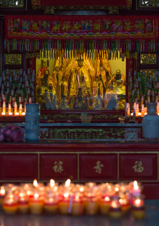 Burning Candles Inside A Chinese Temple, Penang Island, George Town, Malaysia