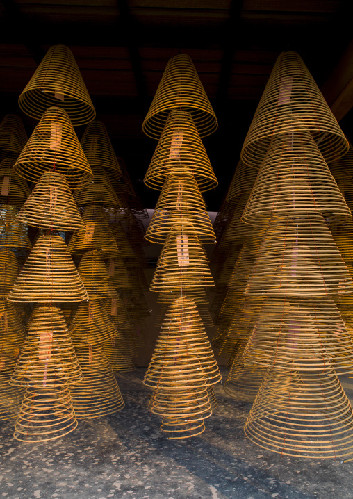 Big Round Hanging Incense In A Temple, Ipoh, Malaysia