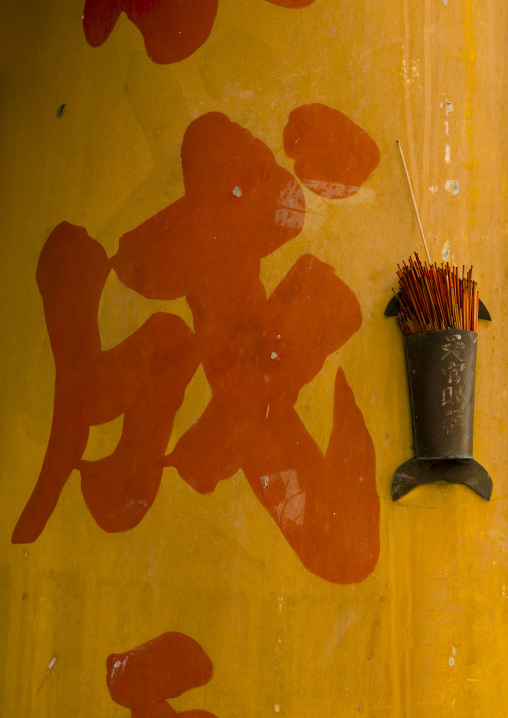 Incense Stiks On A Column, Malacca, Malaysia