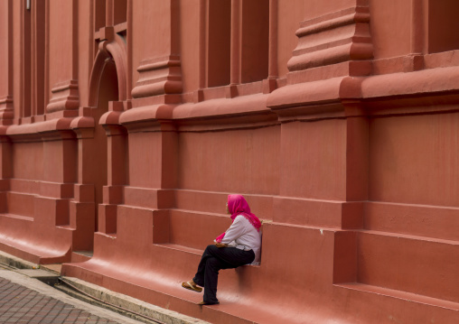 Woman In Front Of Christ Church, Malacca, Malaysia