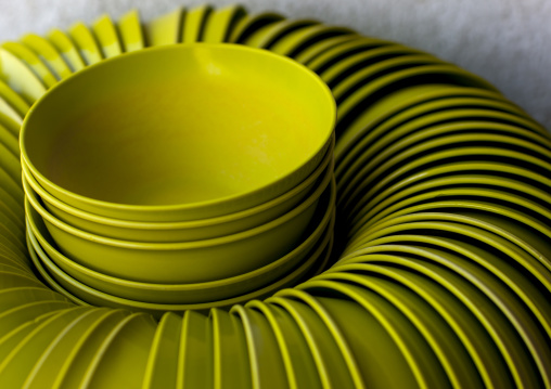 Bowls In A Chinese Restaurant, George Town, Penang, Malaysia